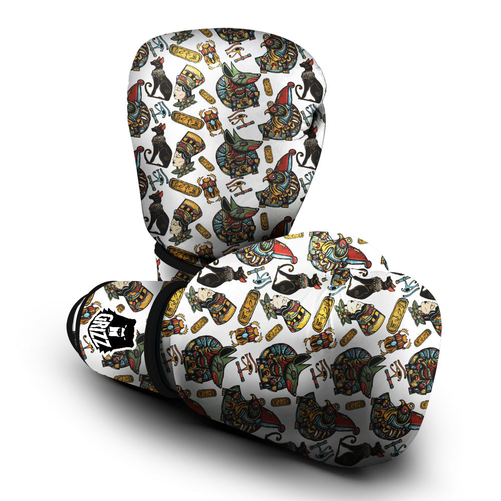 Ancient Egypt Old School Tattoo Print Pattern Boxing Gloves-grizzshop