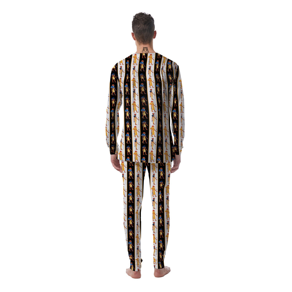 Ancient Egypt Stripe Print Pattern Men's Pajamas-grizzshop