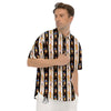 Ancient Egypt Stripe Print Pattern Men's Short Sleeve Shirts-grizzshop