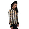 Ancient Egypt Stripe Print Pattern Women's Bomber Jacket-grizzshop