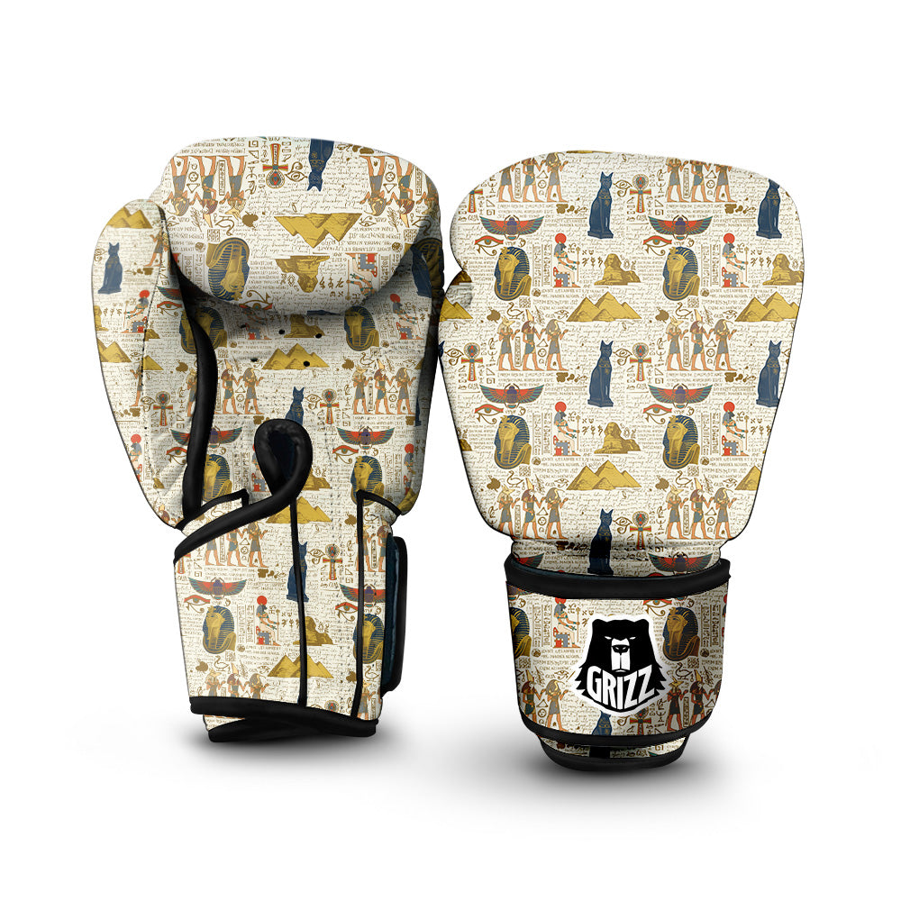 Ancient Egypt Text Print Pattern Boxing Gloves-grizzshop
