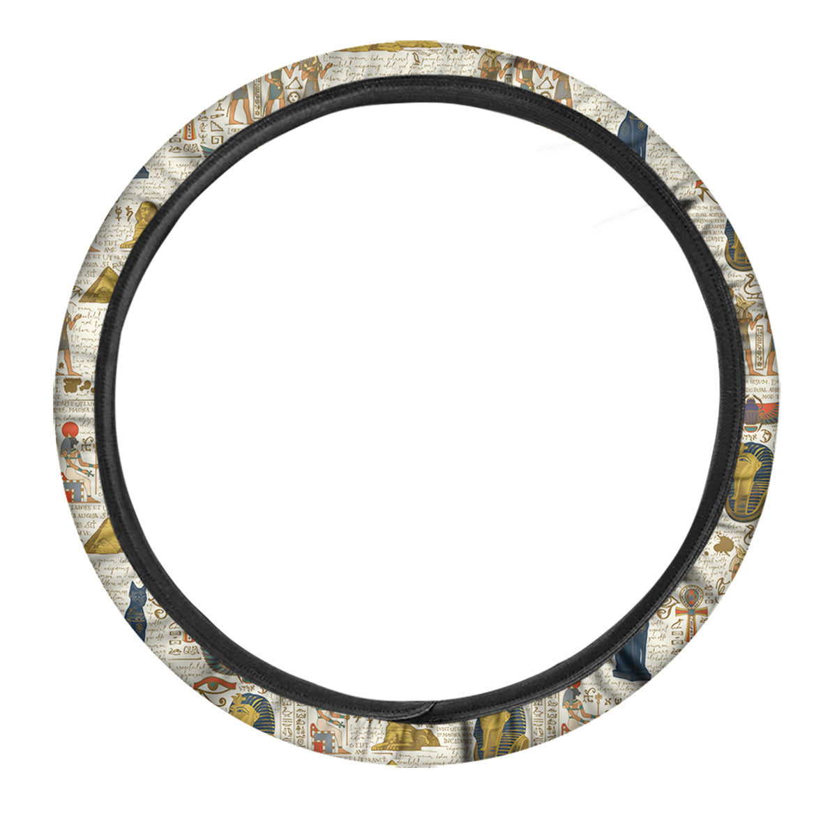 Ancient Egypt Text Print Pattern Car Steering Wheel Cover-grizzshop