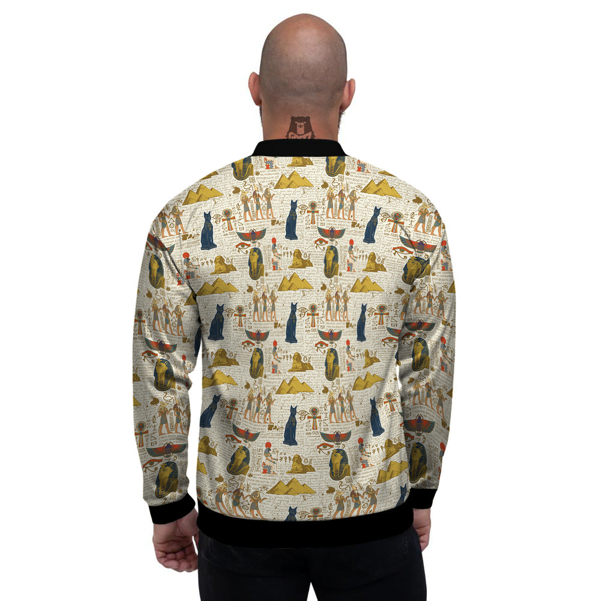 Ancient Egypt Text Print Pattern Men's Bomber Jacket-grizzshop