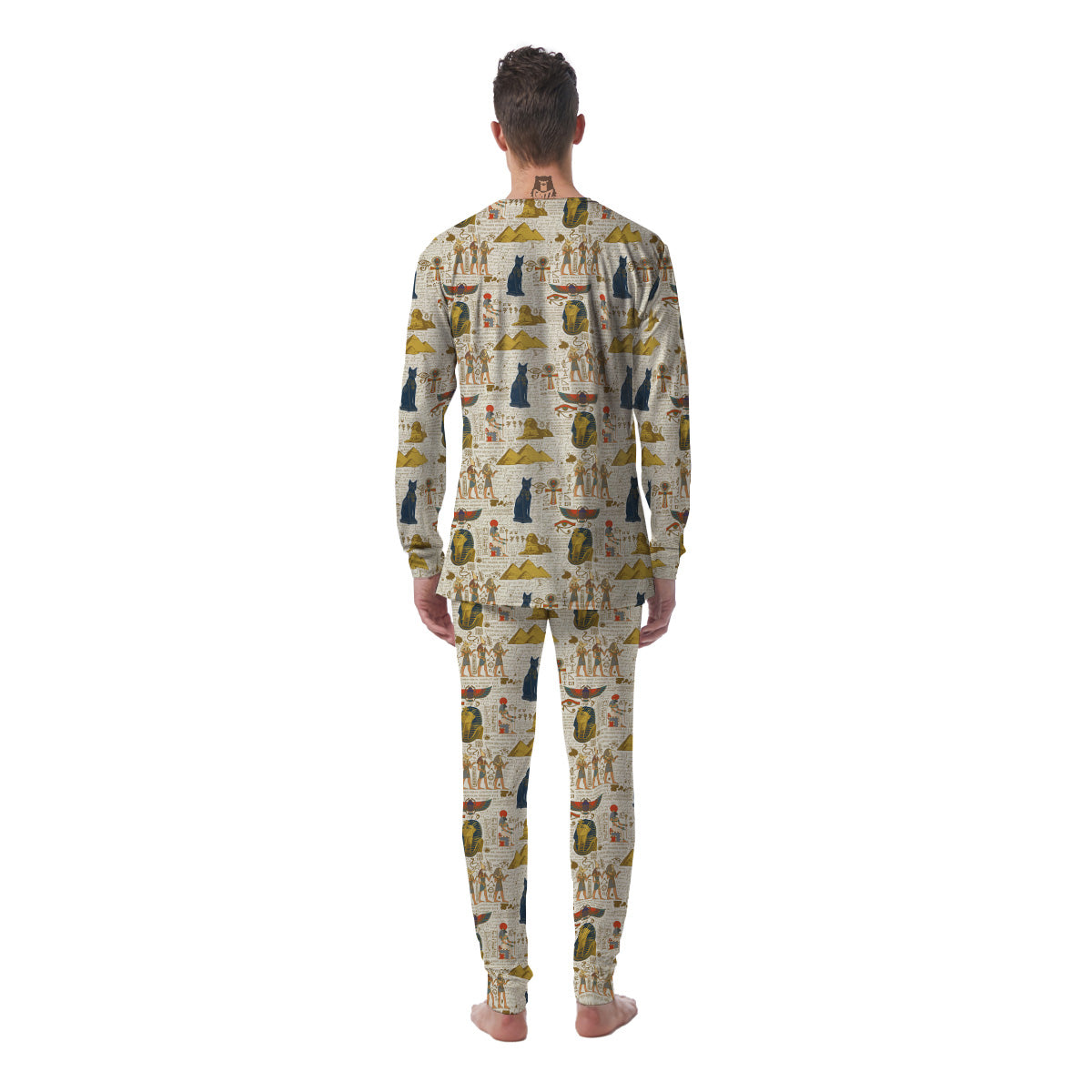 Ancient Egypt Text Print Pattern Men's Pajamas-grizzshop