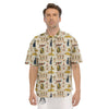 Ancient Egypt Text Print Pattern Men's Short Sleeve Shirts-grizzshop