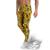 Ancient Egypt Yellow Print Pattern Men's Leggings-grizzshop