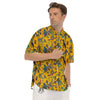 Ancient Egypt Yellow Print Pattern Men's Short Sleeve Shirts-grizzshop