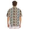 Angel And Demon Old School Tattoo Print Pattern Men's Short Sleeve Shirts-grizzshop