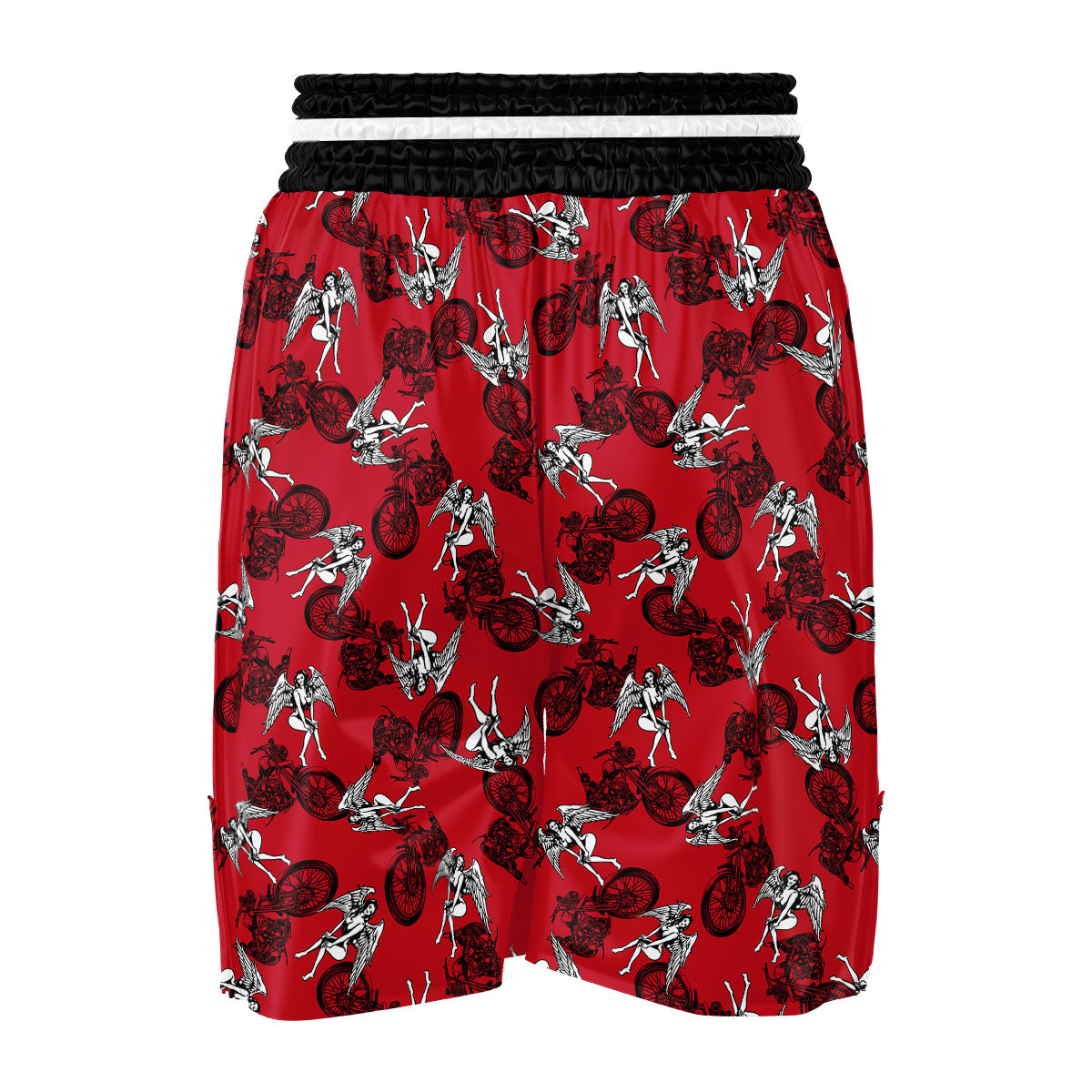 Angel And Motorcycle Print Pattern Boxing Shorts-grizzshop