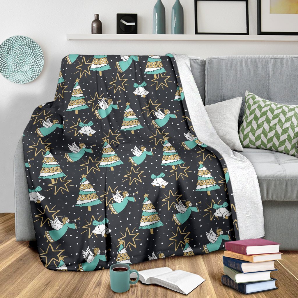 Angel Christmas Print Pattern Blanket-grizzshop