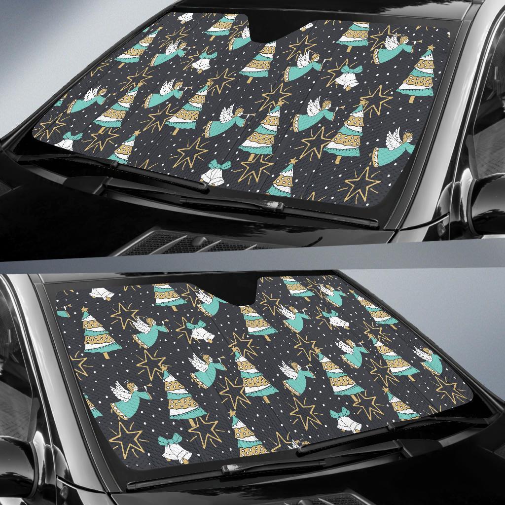 Angel Christmas Print Pattern Car Sun Shade-grizzshop