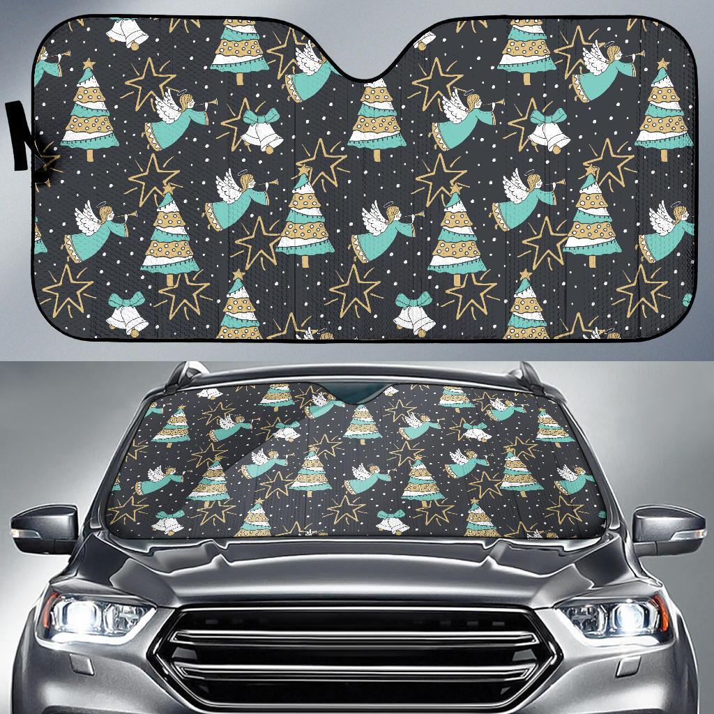 Angel Christmas Print Pattern Car Sun Shade-grizzshop