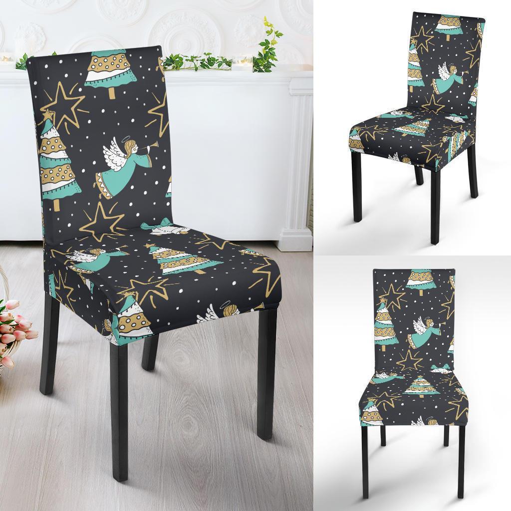 Angel Christmas Print Pattern Chair Cover-grizzshop