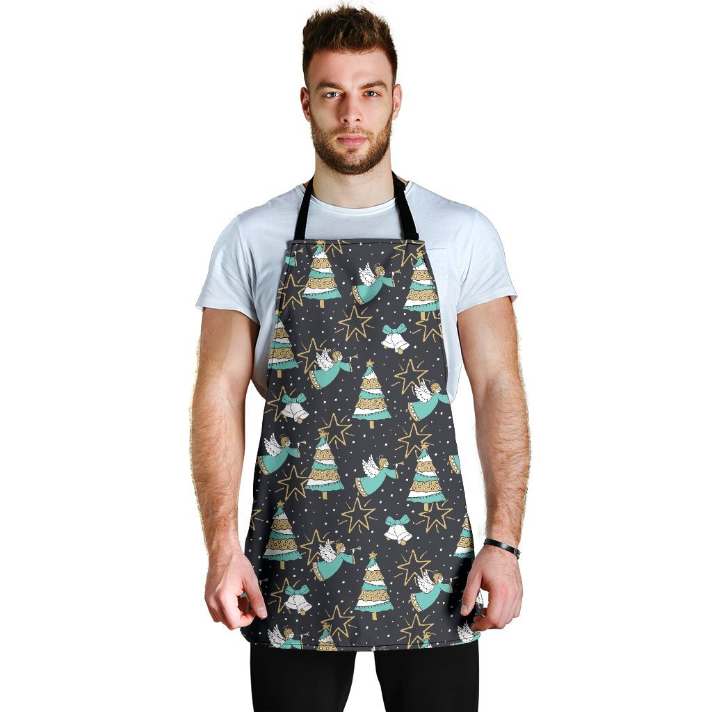 Angel Christmas Print Pattern Men's Apron-grizzshop