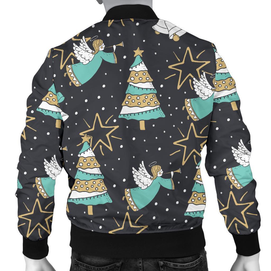 Angel Christmas Print Pattern Men's Bomber Jacket-grizzshop