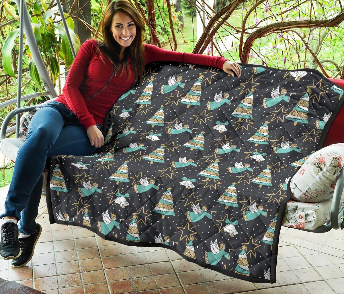 Angel Christmas Print Pattern Quilt-grizzshop