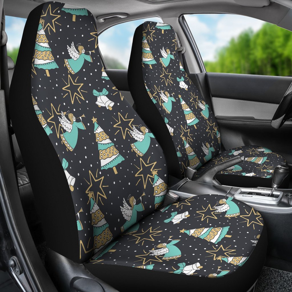 Angel Christmas Print Pattern Universal Fit Car Seat Covers-grizzshop