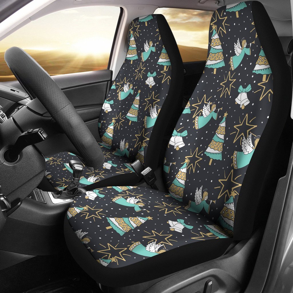 Angel Christmas Print Pattern Universal Fit Car Seat Covers-grizzshop