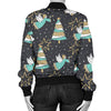 Angel Christmas Print Pattern Women Casual Bomber Jacket-grizzshop