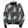 Angel Christmas Print Pattern Women Casual Bomber Jacket-grizzshop