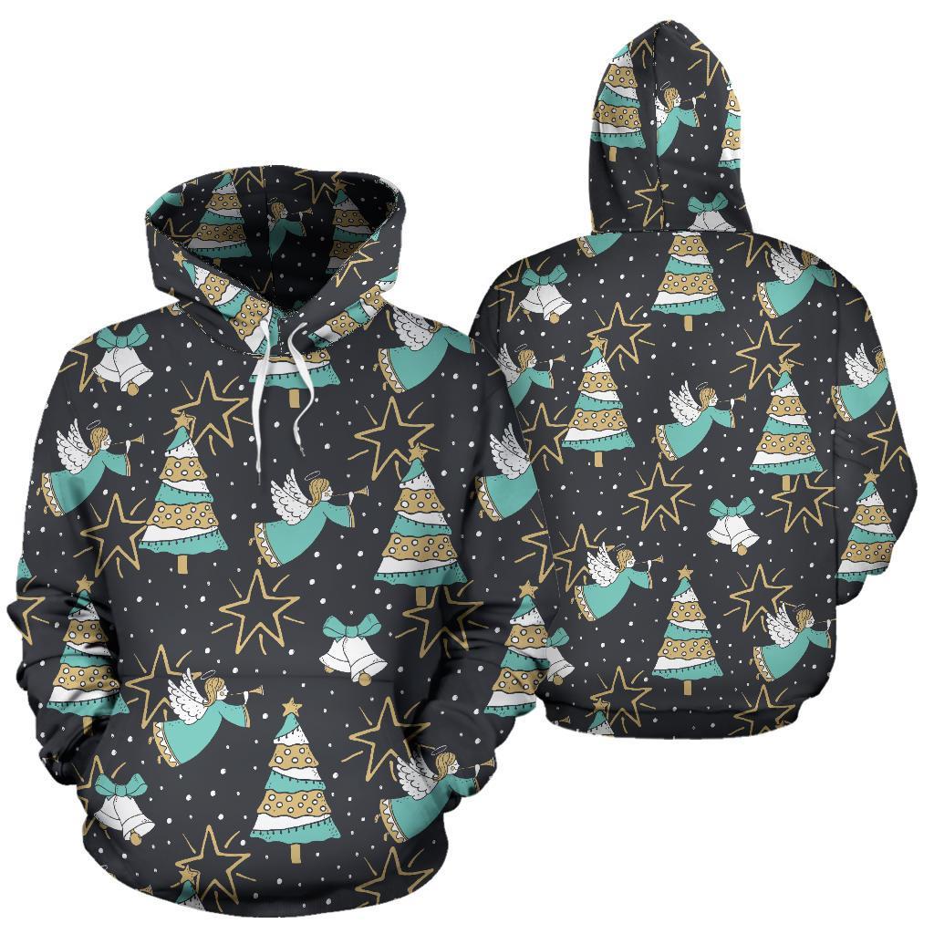 Angel Christmas Print Pattern Women Men Pullover Hoodie-grizzshop