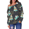 Angel Christmas Print Pattern Women Off Shoulder Sweatshirt-grizzshop