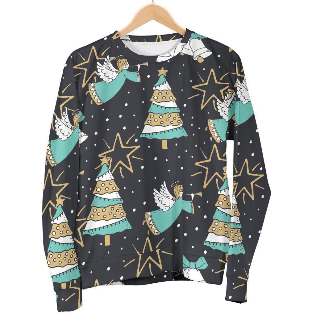 Angel Christmas Print Pattern Women's Sweatshirt-grizzshop