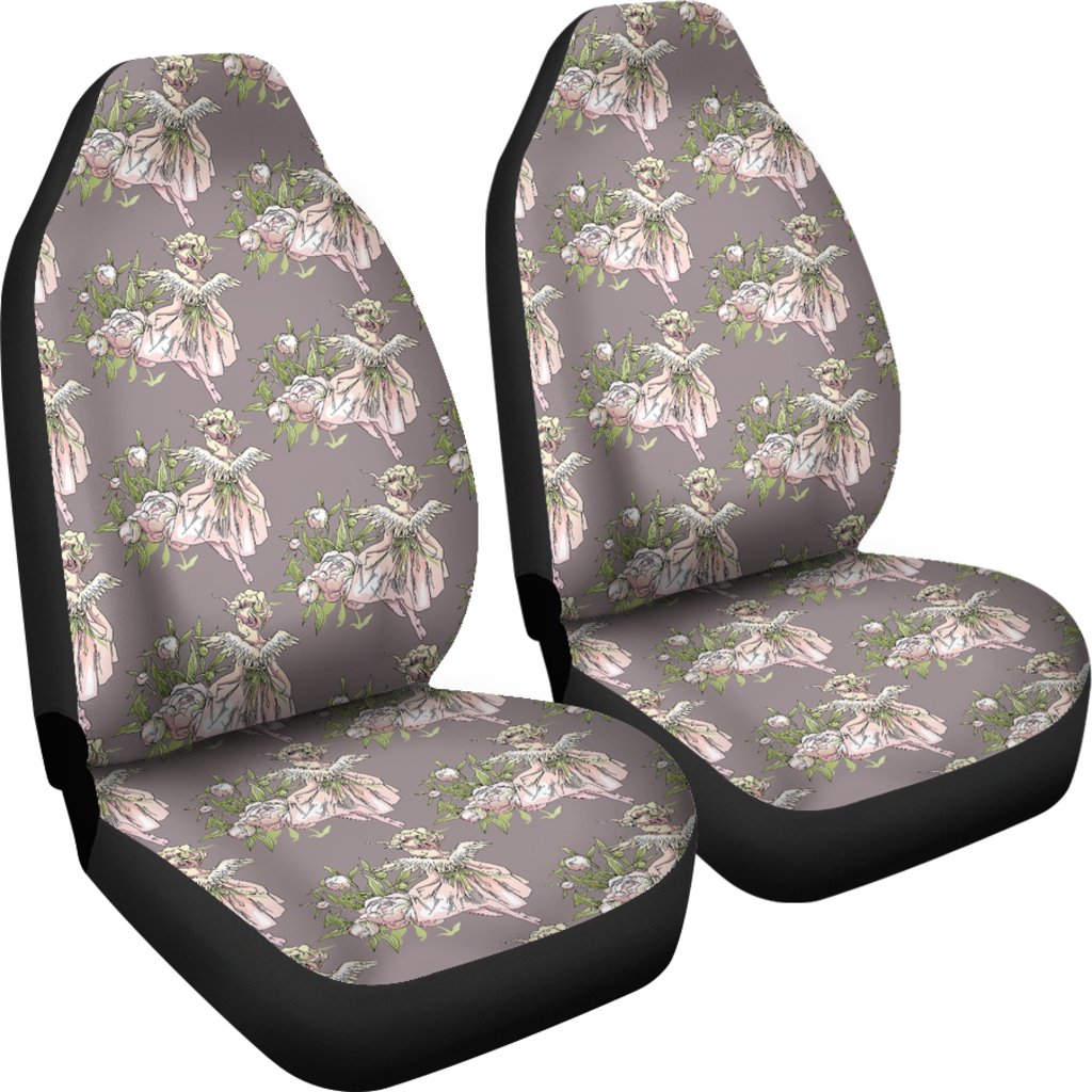 Angel Floral Print Pattern Universal Fit Car Seat Covers-grizzshop