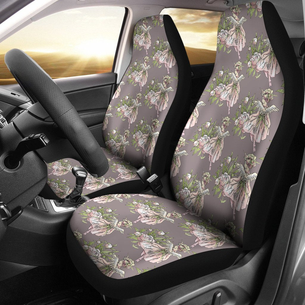 Angel Floral Print Pattern Universal Fit Car Seat Covers-grizzshop