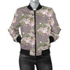 Angel Floral Print Pattern Women Casual Bomber Jacket-grizzshop