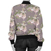 Angel Floral Print Pattern Women Casual Bomber Jacket-grizzshop