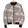 Angel Floral Print Pattern Women Casual Bomber Jacket-grizzshop