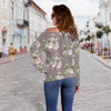 Angel Floral Print Pattern Women Off Shoulder Sweatshirt-grizzshop