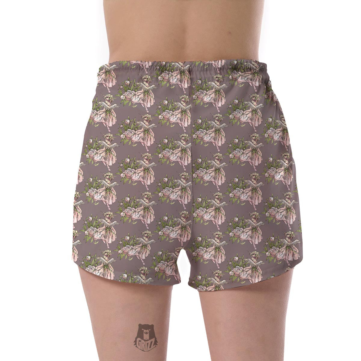 Angel Floral Print Pattern Women's Shorts-grizzshop