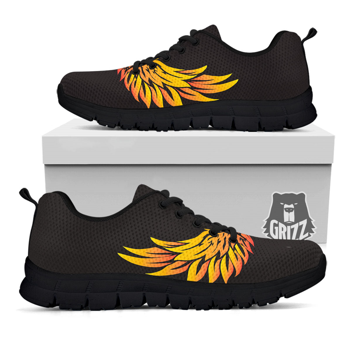 Angel Phoenix Print Black Sneaker-grizzshop