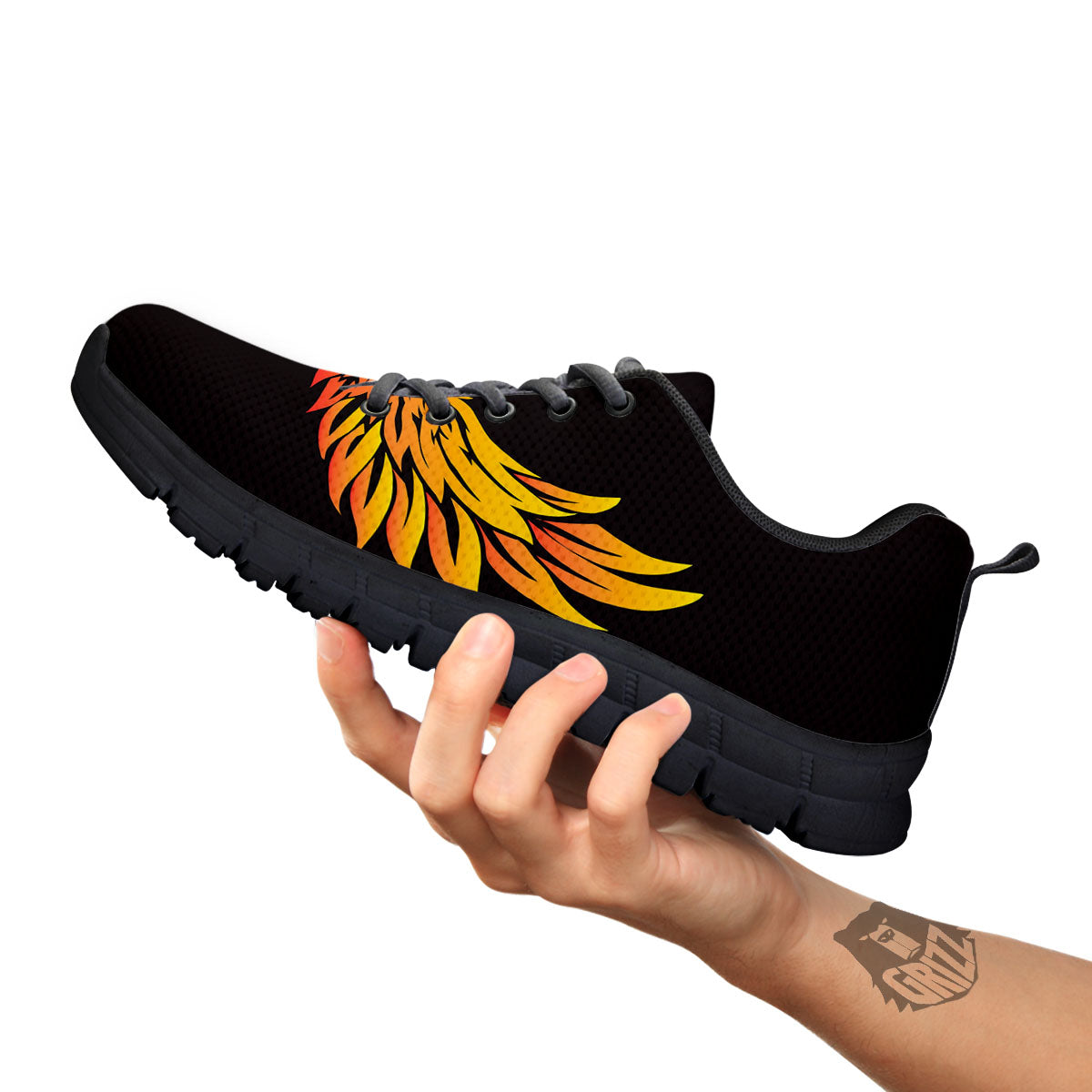 Angel Phoenix Print Black Sneaker-grizzshop