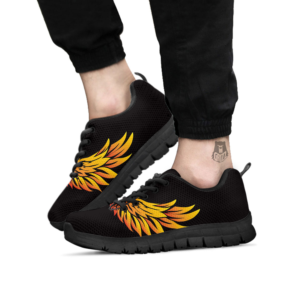 Angel Phoenix Print Black Sneaker-grizzshop