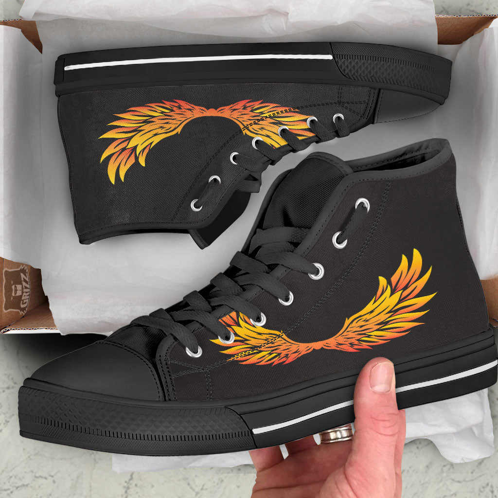 Angel Phoenix Print High Top Shoes-grizzshop