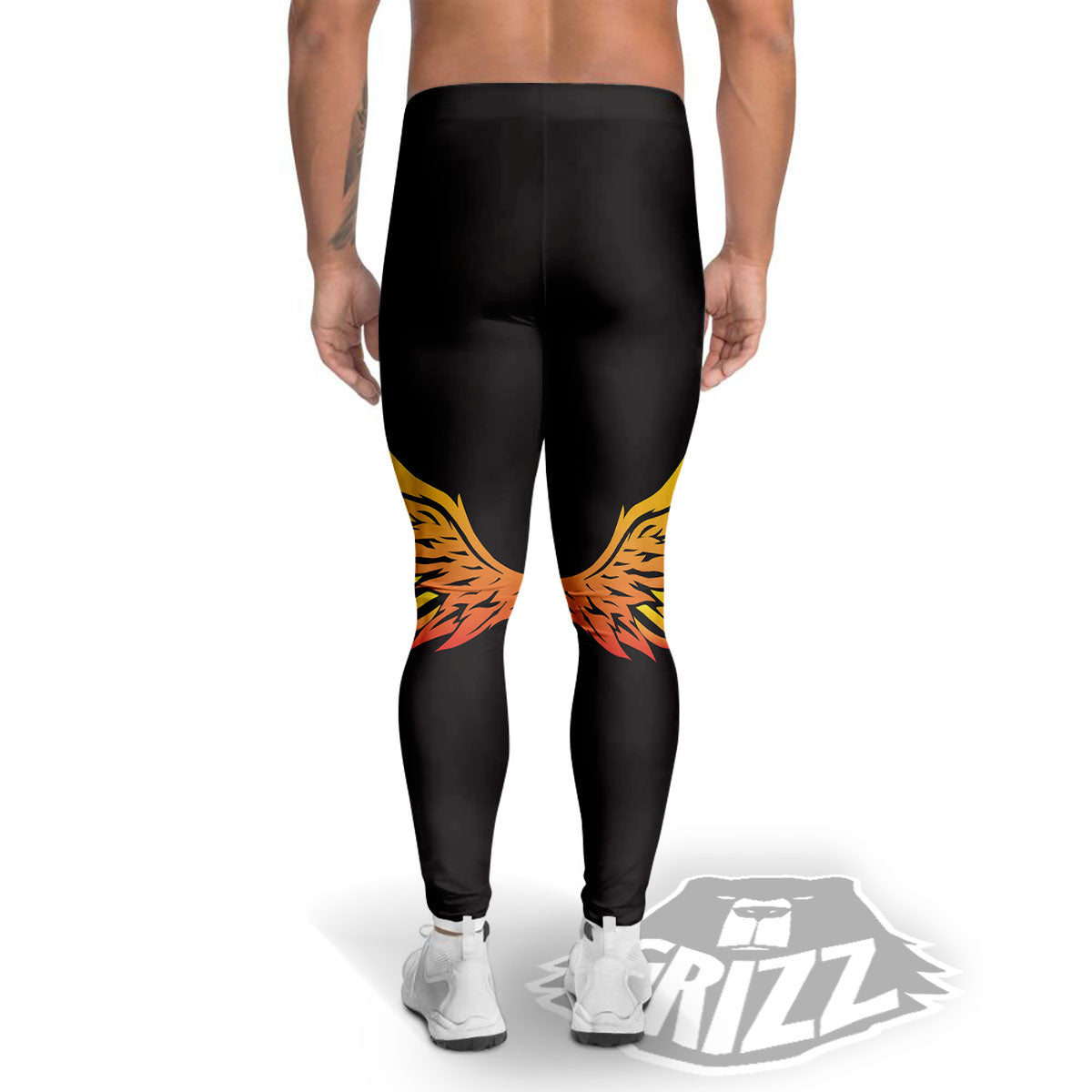 Angel Phoenix Print Men's Leggings-grizzshop