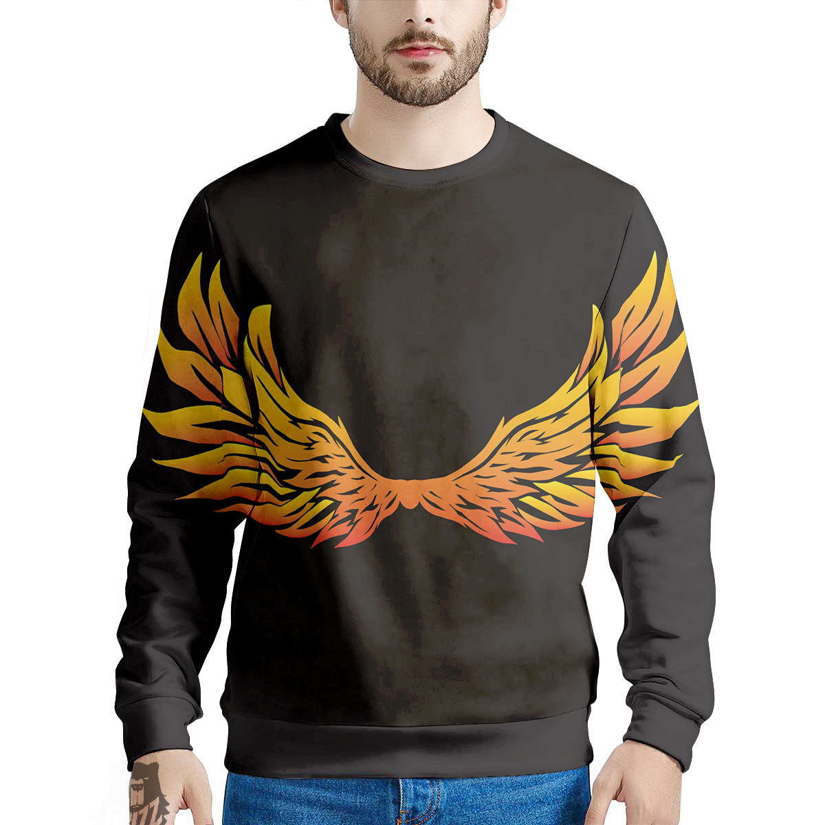 Angel Phoenix Print Men's Sweatshirt-grizzshop