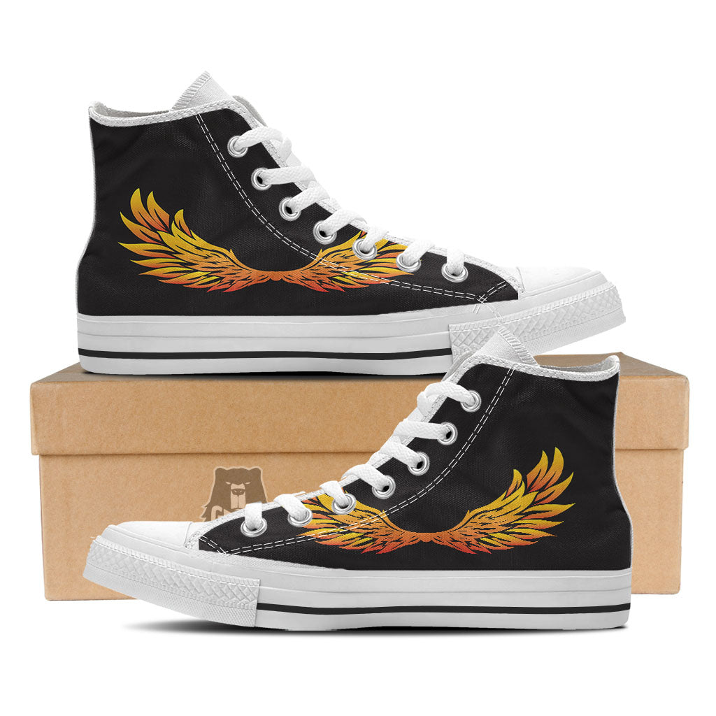 Angel Phoenix Print White High Top Shoes-grizzshop