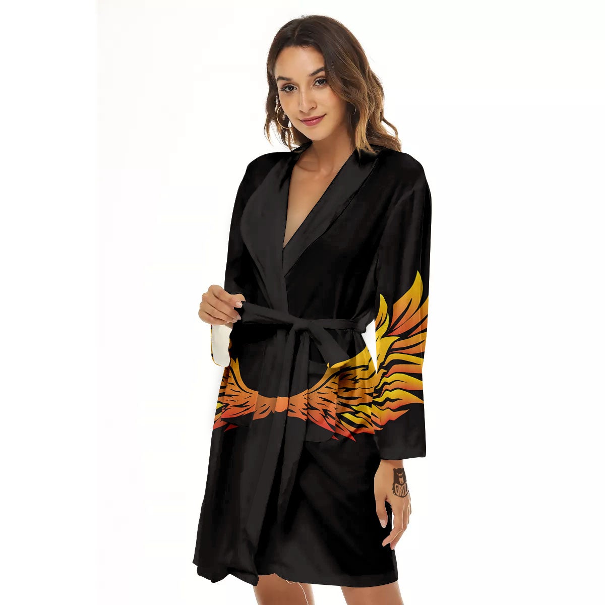 Angel Phoenix Print Women's Robe-grizzshop