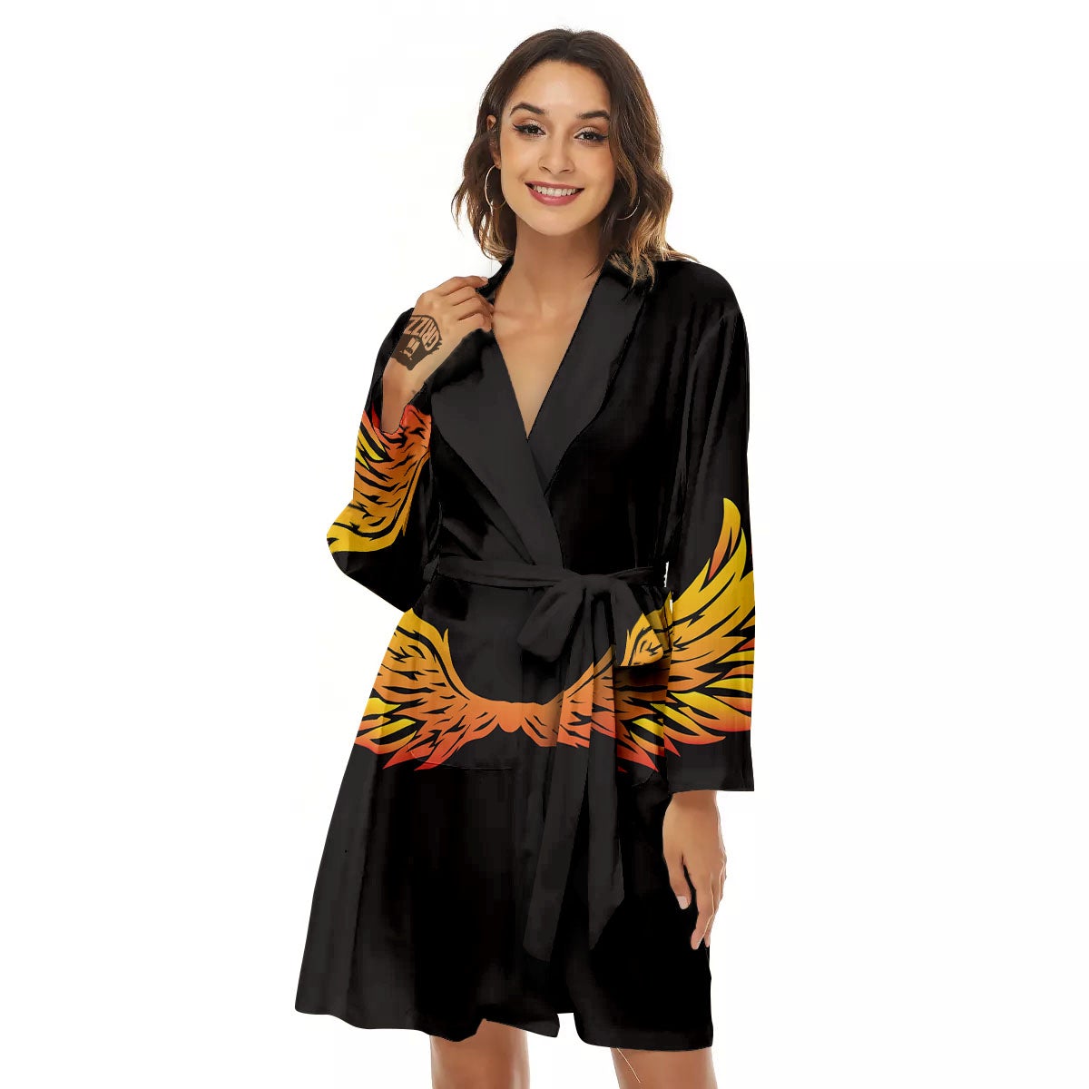 Angel Phoenix Print Women's Robe-grizzshop