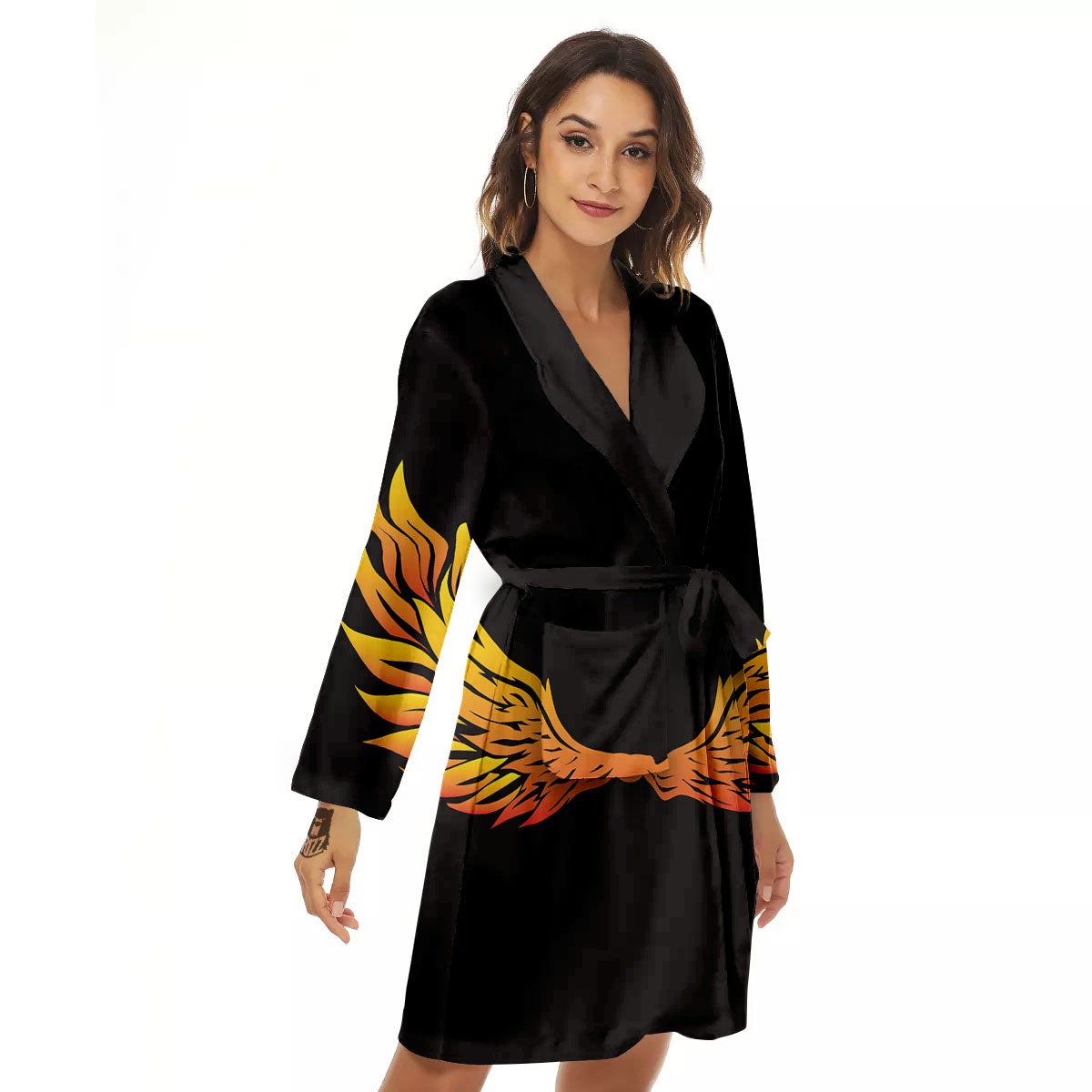 Angel Phoenix Print Women's Robe-grizzshop