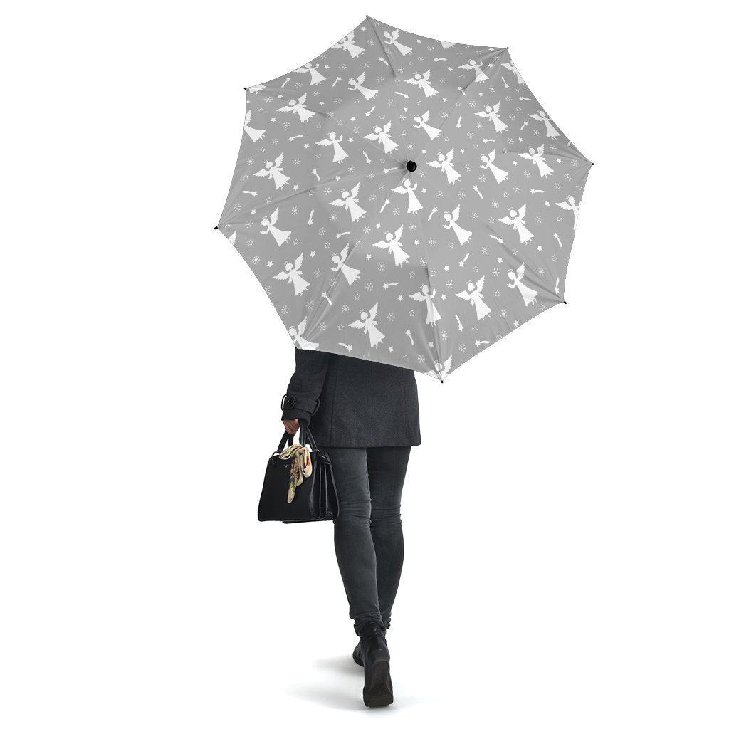 Angel Print Pattern Automatic Foldable Umbrella-grizzshop