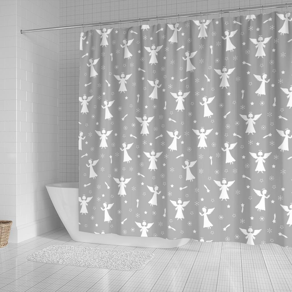 Angel Print Pattern Bathroom Shower Curtain-grizzshop