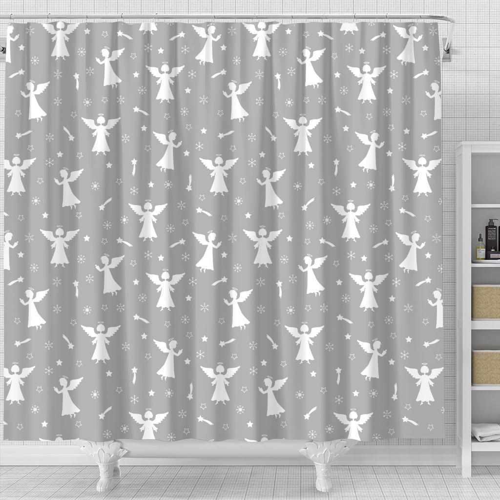 Angel Print Pattern Bathroom Shower Curtain-grizzshop