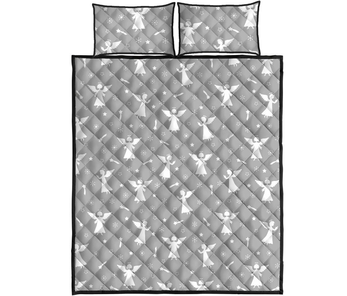 Angel Print Pattern Bed Set Quilt-grizzshop