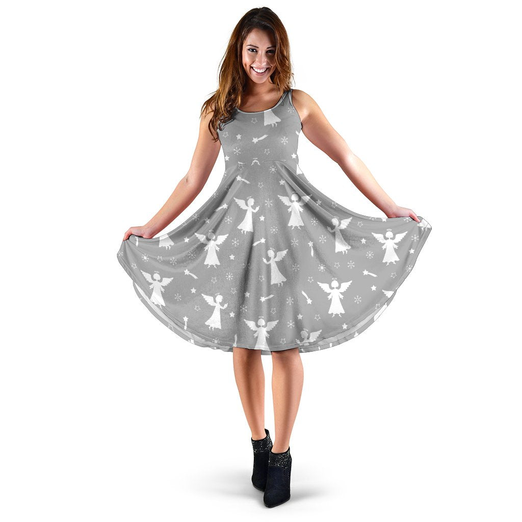 Angel Print Pattern Dress-grizzshop