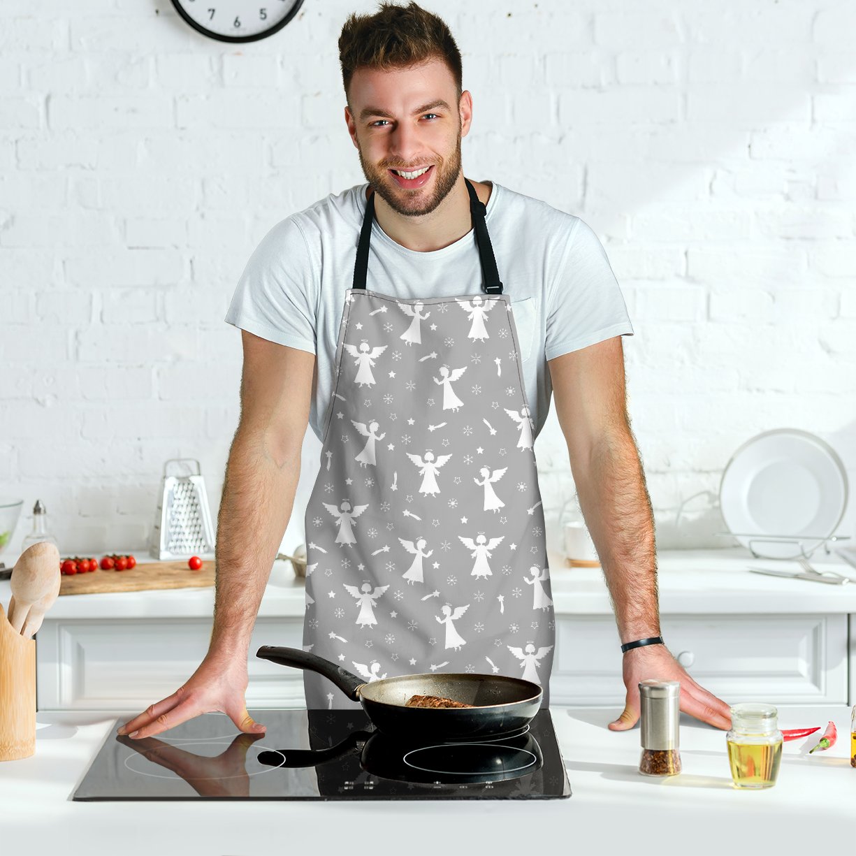 Angel Print Pattern Men's Apron-grizzshop